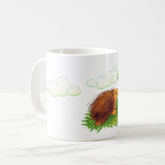 niedlicher Cartoon Echidna Kaffeetasse (Vorderseite Links)