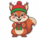 Niedlicher Cartoon Eichhörnchen Aufkleber (Vorderseite)
