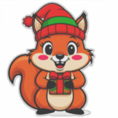 Niedlicher Cartoon Eichhörnchen Aufkleber (Vorderseite)