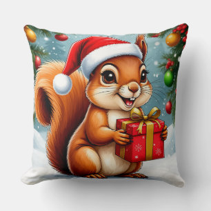 Niedlicher Cartoon-Eichhörnchen Kissen