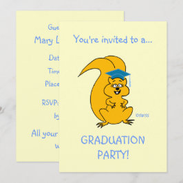 Niedlicher Cartoon Eichhörnchen Outdoor Graduation Einladung