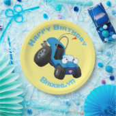 Niedlicher Cartoon eines Dünenfahrzeugs mit Buggy Pappteller (Party)