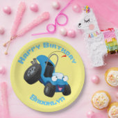 Niedlicher Cartoon eines Dünenfahrzeugs mit Buggy Pappteller (Party)