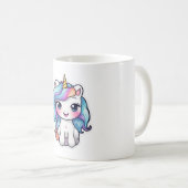 Niedlicher Cartoon Einhorn 4 Kaffeetasse (VorderseiteRechts)