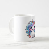 Niedlicher Cartoon Einhorn 4 Kaffeetasse (Vorderseite Links)