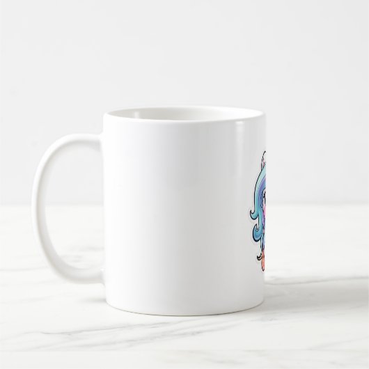 Niedlicher Cartoon Einhorn 4 Kaffeetasse (Links)