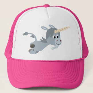 Niedlicher Cartoon Einhorn in einem Eilhut Truckerkappe
