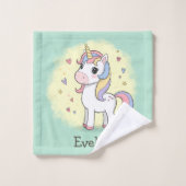 Niedlicher Cartoon Einhorn mit Regenbogenmane Waschlappen (Waschlappen)