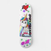 Niedlicher Cartoon Einhornskateboard Skateboard (Vorderseite)