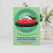 Niedlicher Cartoon Einladung (Stehend Vorderseite)