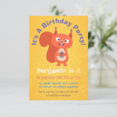 Niedlicher Cartoon Einladung (Stehend Vorderseite)