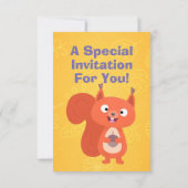 Niedlicher Cartoon Einladung (Rückseite)