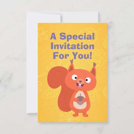 Niedlicher Cartoon Einladung (Rückseite)