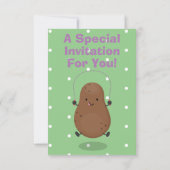 Niedlicher Cartoon Einladung (Rückseite)