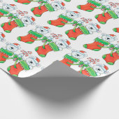 Niedlicher Cartoon Eisbären in den Strümpfen zu We Geschenkpapier (Ecke)