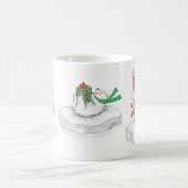 Niedlicher Cartoon Eisbären mit Weihnachtsgeschenk Kaffeetasse (Mittel)