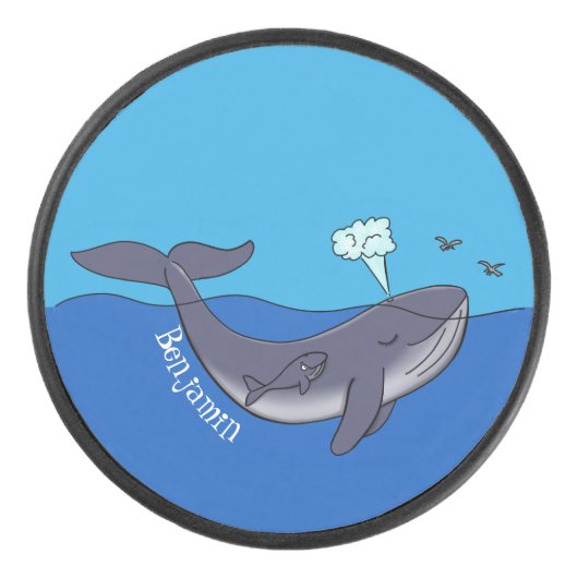 Niedlicher Cartoon Eishockey Puck (Vorderseite)