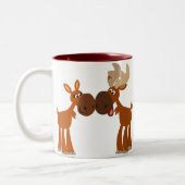 Niedlicher Cartoon Elch Ehepaar in Liebe Tasse (Links)