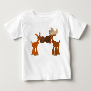Niedlicher Cartoon Elche Couple in Liebe Baby T - T-shirt
