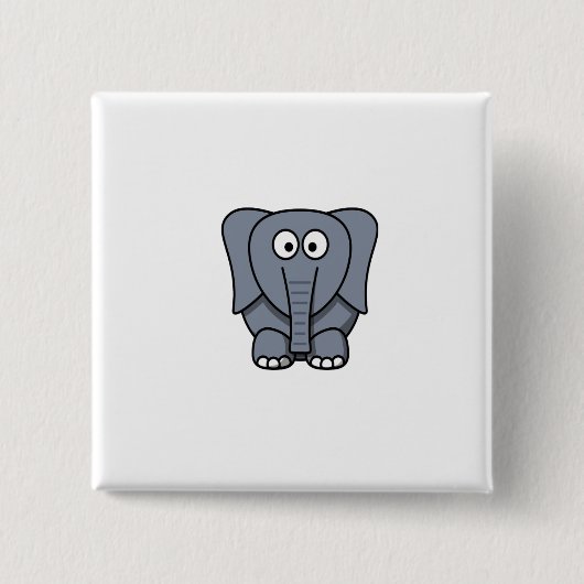 Niedlicher Cartoon-Elefant Clipart Button (Vorderseite)