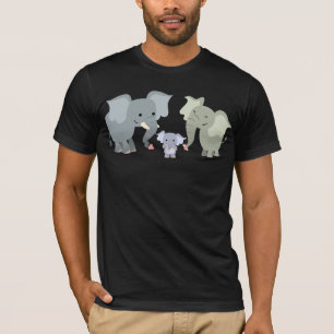 Niedlicher Cartoon-Elefant-Familien-T - Shirt