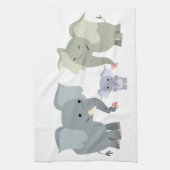 Niedlicher Cartoon Elephant Familienküche Handtuch (Vertikal)