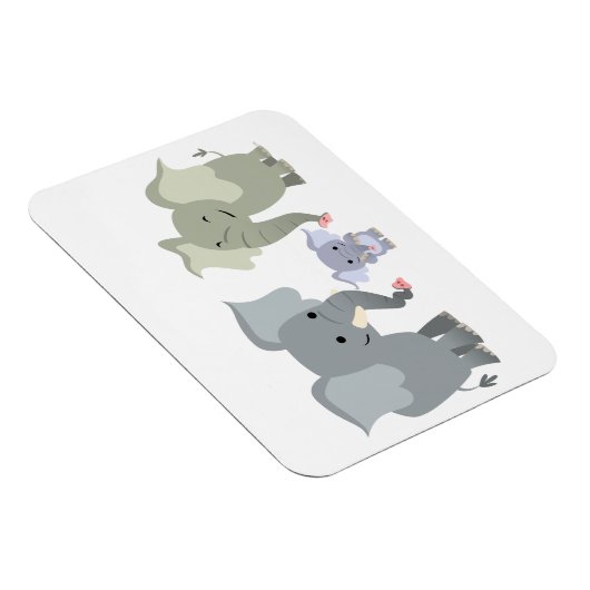 Niedlicher Cartoon Elephant Familienmagnet Magnet (Rechte Seite)