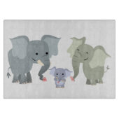 Niedlicher Cartoon Elephant Family Cutting Board Schneidebrett (Vorderseite)