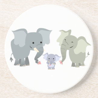 Niedlicher Cartoon Elephant Family Untersetzer