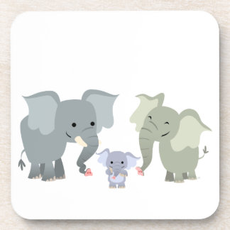 Niedlicher Cartoon Elephant Family Untersetzer Set