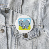 Niedlicher Cartoon Elephant Fun Dschungeltier Button
