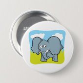 Niedlicher Cartoon Elephant Fun Dschungeltier Button (Vorne & Hinten)