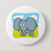 Niedlicher Cartoon Elephant Fun Dschungeltier Button (Vorderseite)