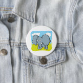 Niedlicher Cartoon Elephant Fun Dschungeltier Button (Beispiel)
