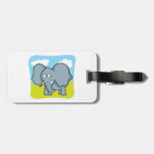 Niedlicher Cartoon Elephant Fun Dschungeltier Gepäckanhänger (Rückseite horizontal)