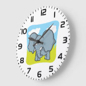 Niedlicher Cartoon Elephant Fun Dschungeltier Große Wanduhr (Winkel)