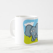 Niedlicher Cartoon Elephant Fun Dschungeltier Kaffeetasse (Vorderseite Links)