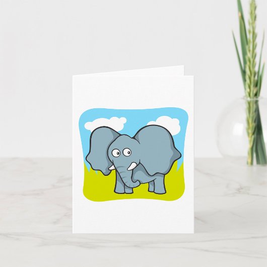 Niedlicher Cartoon Elephant Fun Dschungeltier Karte
