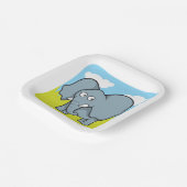 Niedlicher Cartoon Elephant Fun Dschungeltier Pappteller (Gewinkelt)