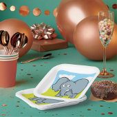 Niedlicher Cartoon Elephant Fun Dschungeltier Pappteller
