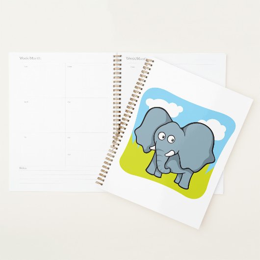 Niedlicher Cartoon Elephant Fun Dschungeltier Planer