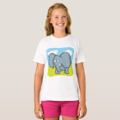 Niedlicher Cartoon Elephant Fun Dschungeltier T-Shirt (Vorne ganz)