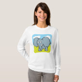 Niedlicher Cartoon Elephant Fun Dschungeltier T-Shirt (Vorne ganz)