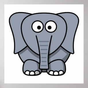 Niedlicher Cartoon Elephant Poster