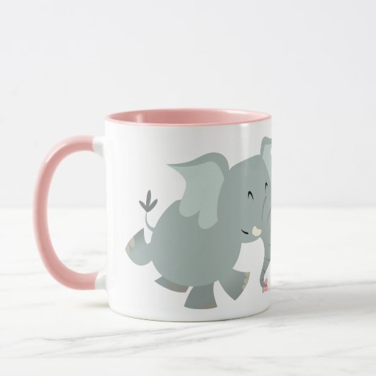Niedlicher Cartoon Elephant Tasse (Links)
