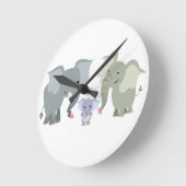 Niedlicher Cartoon Elephant-Uhr Runde Wanduhr (Winkel)