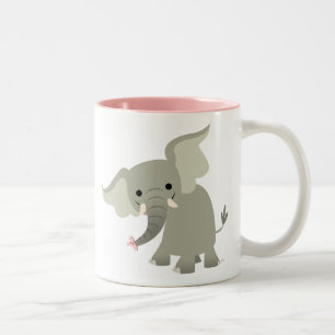 Niedlicher Cartoon Elephant Zweifarbige Tasse