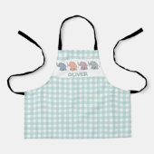 Niedlicher Cartoon Elephants Gingham Schürze (Vorderseite)