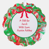 Niedlicher Cartoon Elf Personalisierte Geschenktaf Ornament Karte (Rückseite)