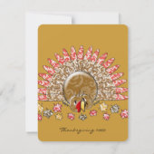 Niedlicher Cartoon Erntedank Türkei Einladung (Rückseite)